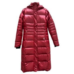 Spyder 50th Anniv Full Length Hooded Down Puffer Coat Brick Red Women's Medium